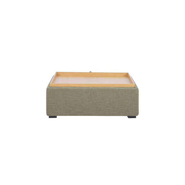 Moe's Montana Storage Ottoman in Washed Green
