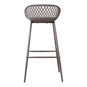 Moe's Piazza Outdoor Barstool Set of 2 in Grey