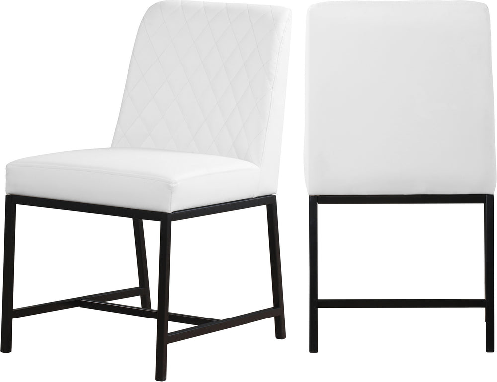 Bernard Dining Chair In White Faux Leather