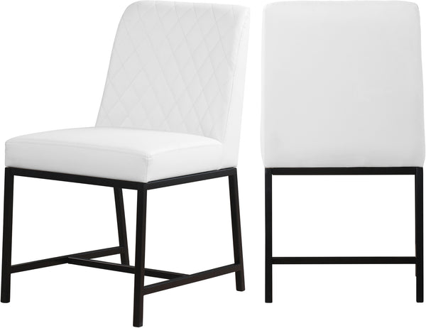 Bernard Dining Chair In White Faux Leather