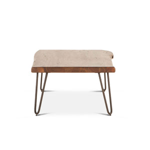 Vail Acacia Wood Live Edge Coffee Table in Walnut Finish