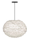 Eos Large Hardwired Pendant in White with Black Cord