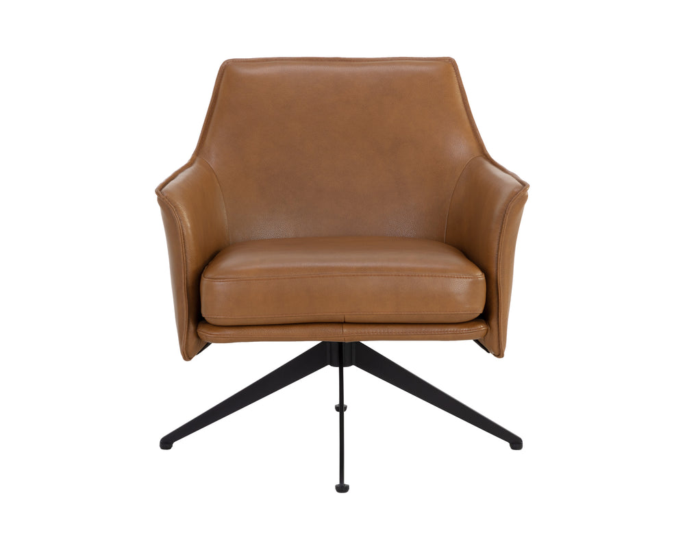 CROSBY SWIVEL LOUNGE CHAIR - MISSOURI COGNAC LEATHER