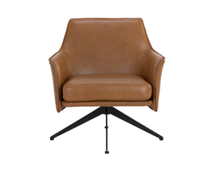 CROSBY SWIVEL LOUNGE CHAIR - MISSOURI COGNAC LEATHER