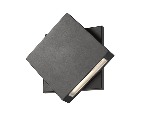 Quadrate 1 Light Outdoor Wall Sconce in Black Finish