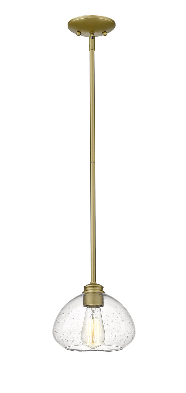 Amon 1 Light Mini Pendant in Satin Gold Finish