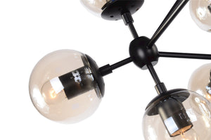 Hodge Pendant Lamp In Black /Cognac Glass