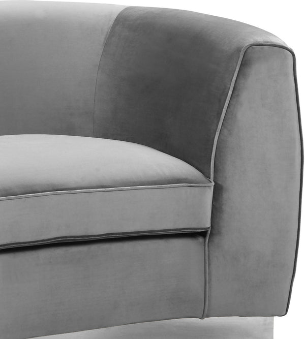 Crystal Chair In Grey Velvet and Chrome