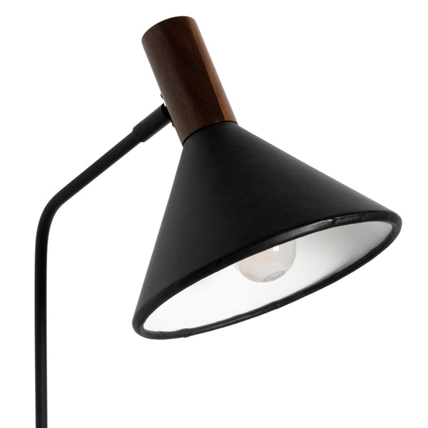Cullen Task Lamp In Black Leather