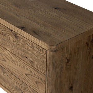 Noeline Media Console In Worn Oak And Worn Oak Veneer And Resawn Worn Oak