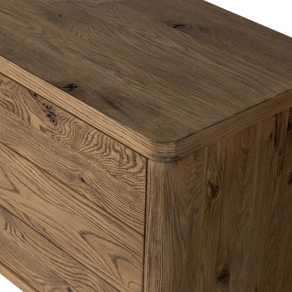 Noeline Media Console In Worn Oak And Worn Oak Veneer And Resawn Worn Oak