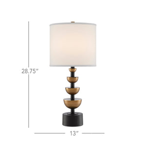 Chastain Table Lamp In Antique Brass & Black