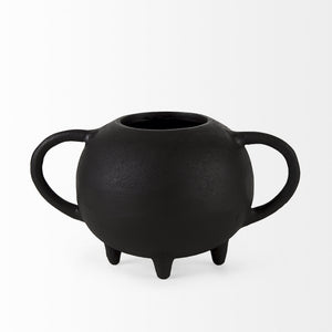 Cyrus Black Spherical Vase Decorative Object