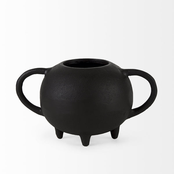 Cyrus Black Spherical Vase Decorative Object