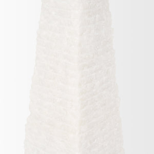 Pyramis White Rough Marble Obelisk 13"