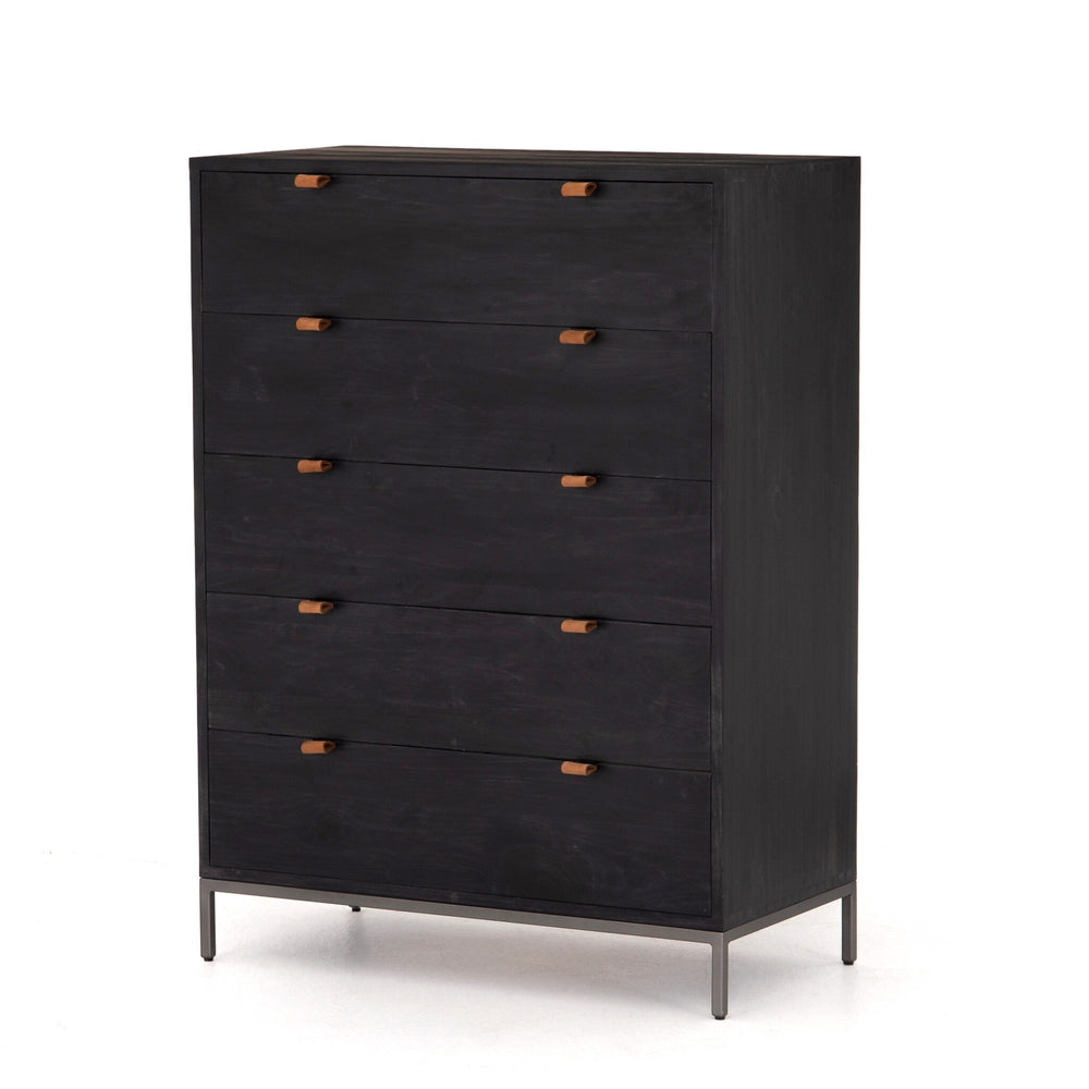 Trey 5 Drawer Dresser - Black Wash Poplar
