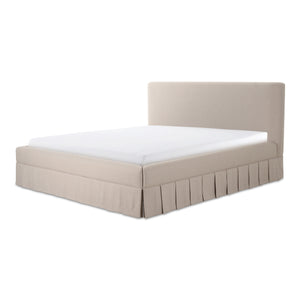 Maren Queen Bed in Beige Upholstery