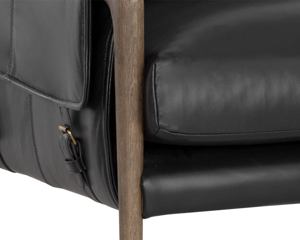 MAUTI ARMCHAIR - DISTRESSED BROWN - CORTINA BLACK LEATHER