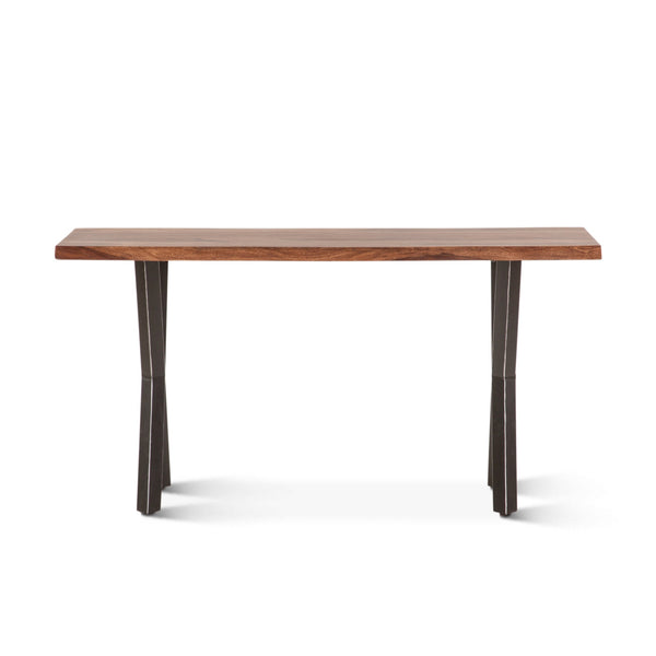 Brisbane 58" Sheesham Wood and Iron Console Table, Natural