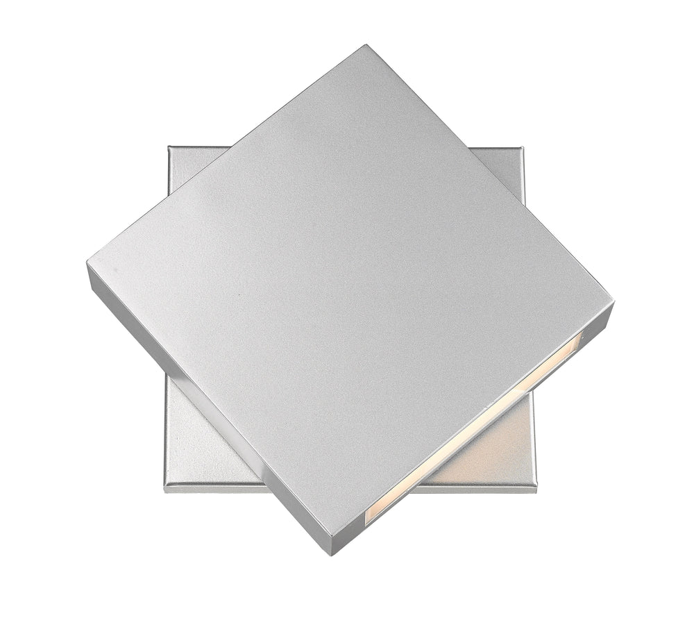 Quadrate 1 Light Outdoor Wall Sconce in Silver Finish