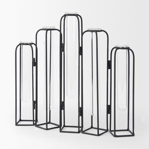 Mila 13.4L x 2.5W x 11.0H Metal and Glass Decorative Accent