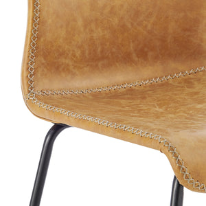 Jayden KD PU Low Back Counter Stool, Vintage Cedar