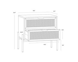 AVIDA NIGHTSTAND - BLACK - RUSTIC OAK/NATURAL