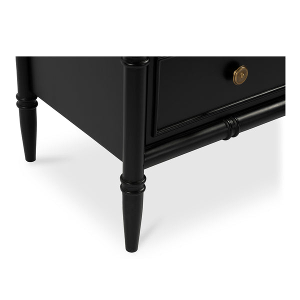 Eleanor 6 Drawer Dresser in Black with Marble Top