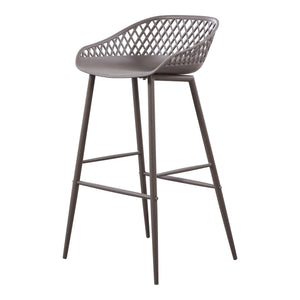 Moe's Piazza Outdoor Barstool Set of 2 in Grey