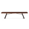 London Loft 90-Inch Acacia Wood Live Edge Dining Bench in Walnut Finish