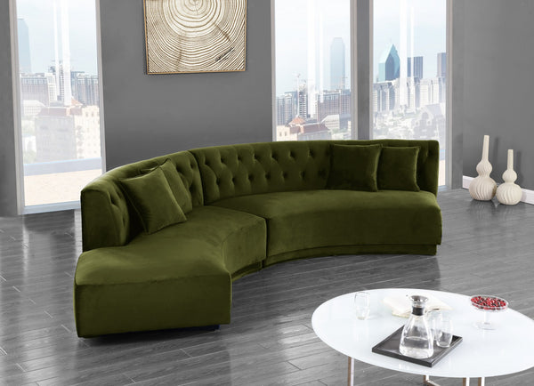 Michele 2pc. Sectional In Olive Velvet