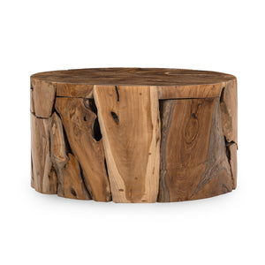 Rhea Solid Wood Round Coffee Table - Reclaimed Teak