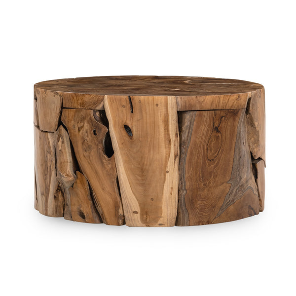 Rhea Solid Wood Round Coffee Table - Reclaimed Teak