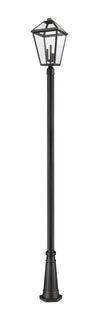 Talbot 3 Light Outdoor Post Mounted Fixture in Black Finish