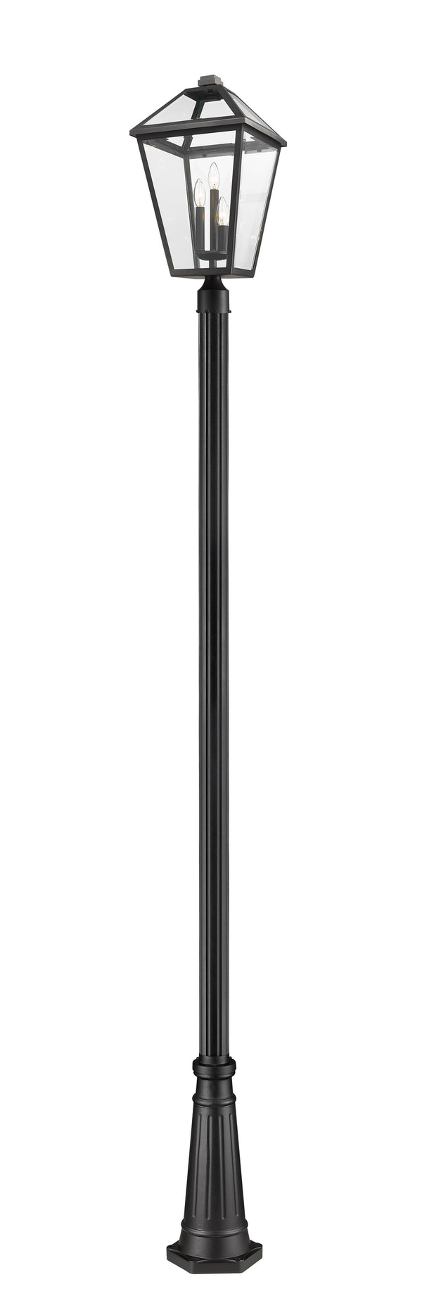 Talbot 3 Light Outdoor Post Mounted Fixture in Black Finish