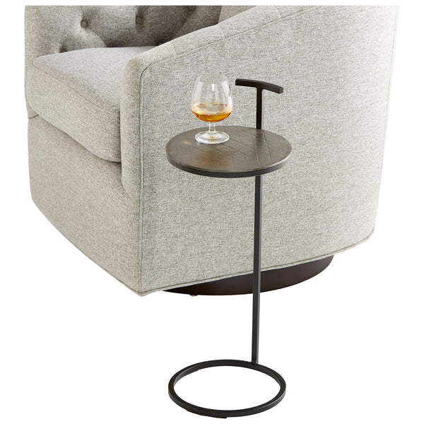 Audrey Side Table in Antique Brass and Black