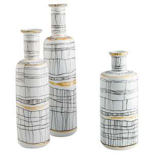 Lindus Vase | Black | White - Small