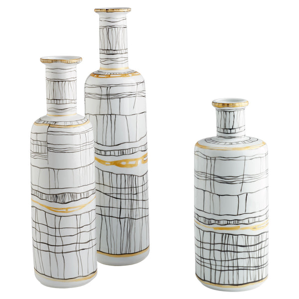 Lindus Vase | Black | White - Small