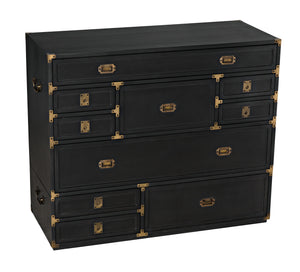 Charles Chest in Pale Mahogany with Brass Handles