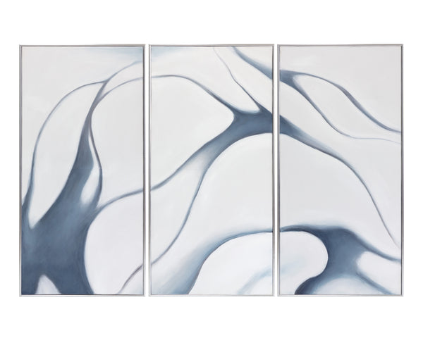 MEDITATION (SET OF 3) - 30" X 60" - SILVER FLOATER FRAME