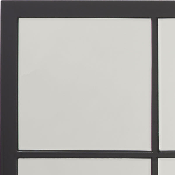 Tribecca Iron Grid Rectangle Wall Mirror, Black