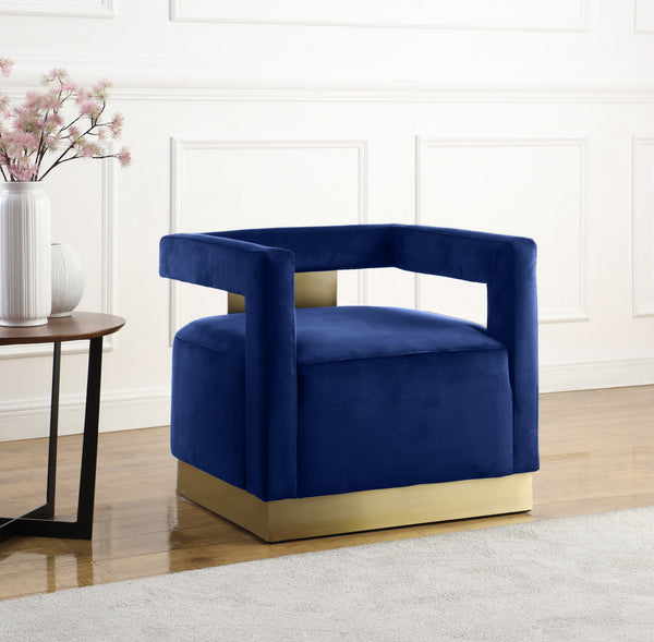 Jorge Accent Chair In Navy Velvet