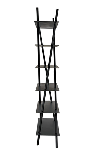 Siddhartha Industrial Steel Bookcase in Matte Black
