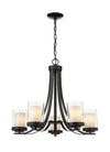 Willow 5 Light Chandelier in Matte Black Finish