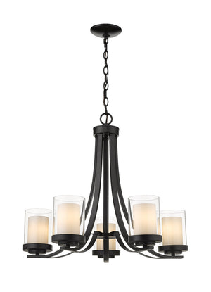 Willow 5 Light Chandelier in Matte Black Finish