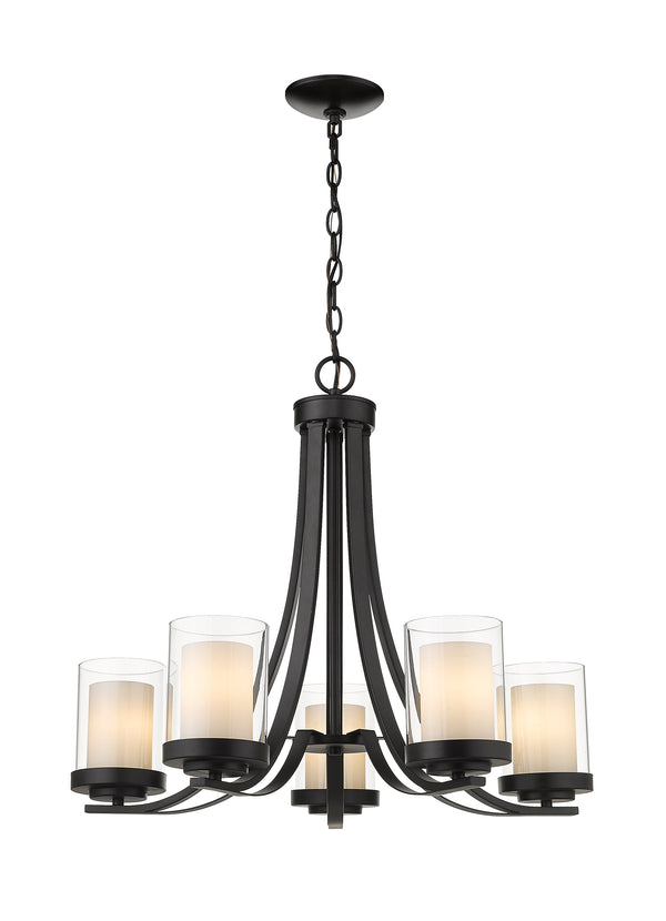 Willow 5 Light Chandelier in Matte Black Finish