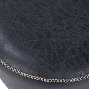 Gaia Round Ottoman In Vintage Black