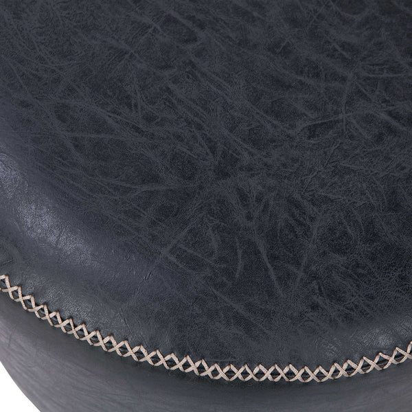 Gaia Round Ottoman In Vintage Black