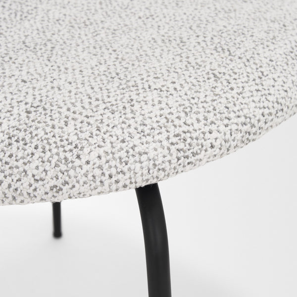 Casey Matte Black Metal w/ Gray Fabric Dining Chair