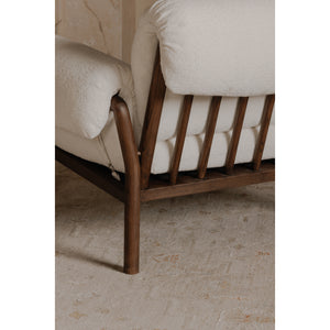 Cardero Lounge Chair in Ivory with Ash Frame